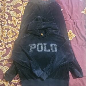 Polo by Ralph Lauren Black Velour Garment Size 10-12